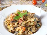 Rețetă Salată cremoasă de spelt cu dovlecei, vinete și roșii cherry