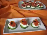 Rețetă Hors d`ouvre - castravete, crema de branza, somon si caviar