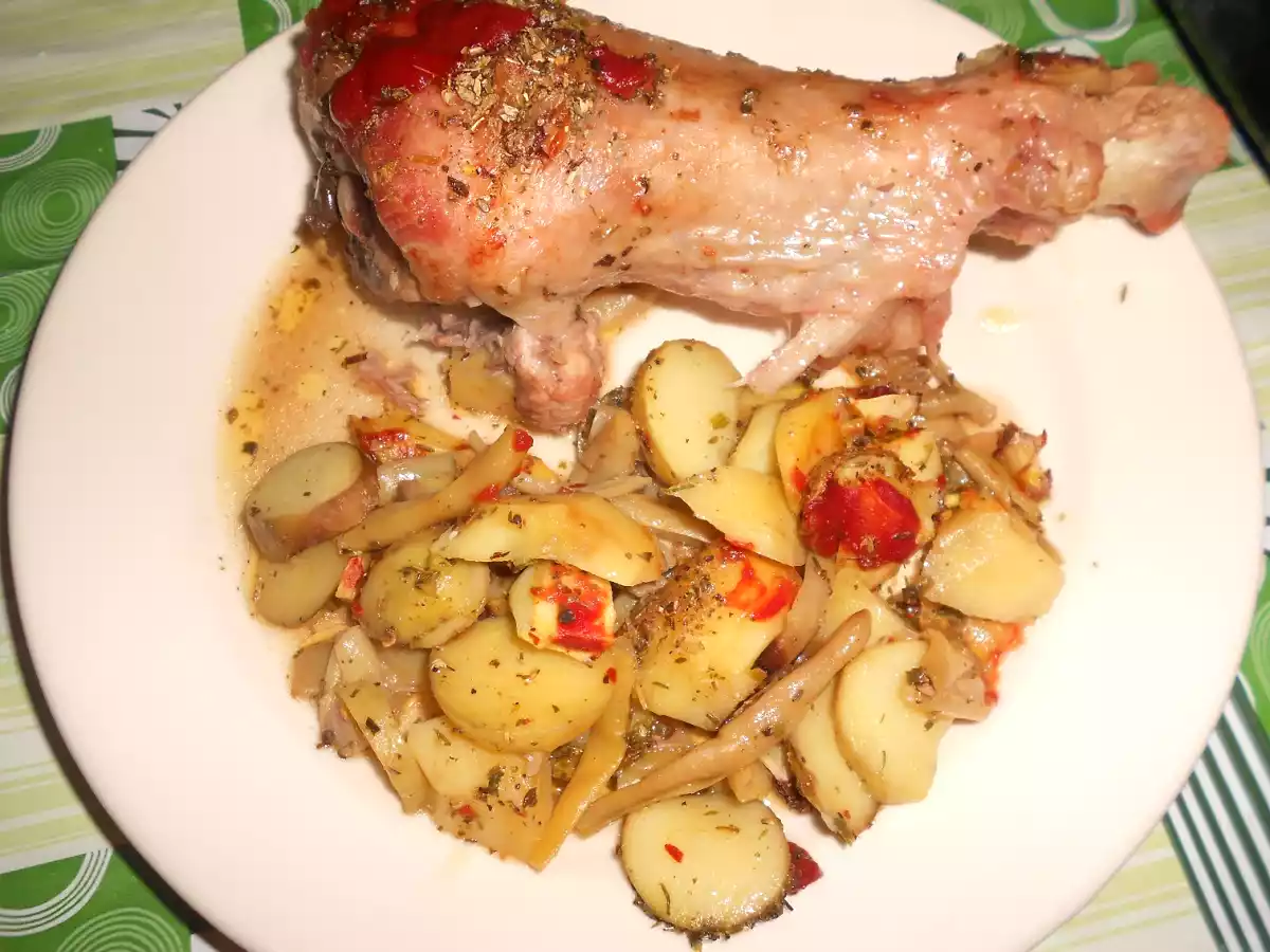 Curcan si fasole pastai in sos de vin alb la cuptor - poza 2