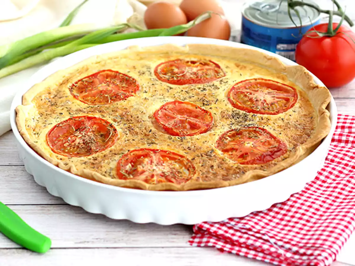 Quiche cu ton si rosii